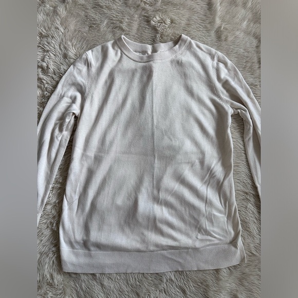 Lululemon Still At Ease Open Back Off White Ivory Cream Sweater Size M no sz tag - Picture 3 of 9